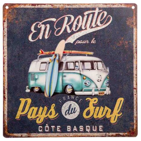 Placa de de pared de metal azul 30x30x0,06
