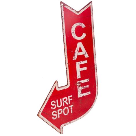 Placa de de pared de metal roja 19x50x0,06