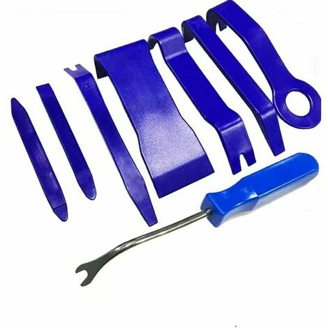 Placa de deslizamiento azul de 7 piezas + mango azul de 6 pulgadas con bolsa transparente de 200g herramienta de reparación de modificación de audio de coche juego de 8 piezas para sala de herramienta