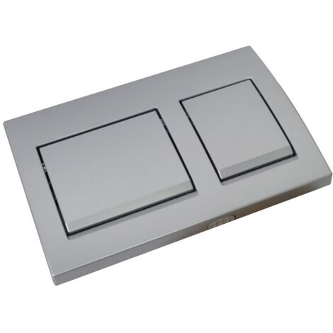 Placa de doble descarga Alpha15 Ahorro de agua para tanques de inodoro con refuerzo de zinc en color plata