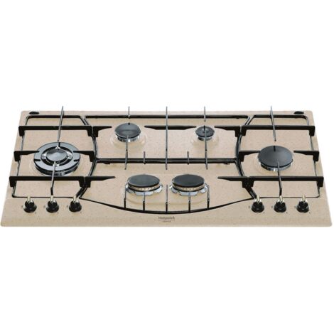 Placa de gas empotrada Hotpoint PHN 960MST (AV) R/HA, 6 quemadores, color avena