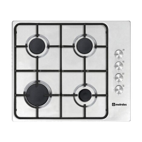 Placa de Gas Meireles MG3641X 4 Fuegos Inox Mandos Laterales