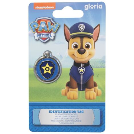Placa de identificación - PAW PATROL - Chase - Personalizable - Resistente - Colorida