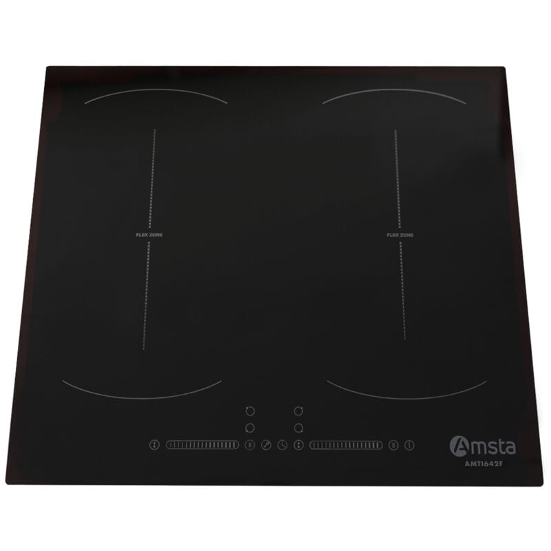 Placa de Inducción AMSTA AMTI642F 2 zonas flexibles 4 fuegos 60 cm 7400w Negra