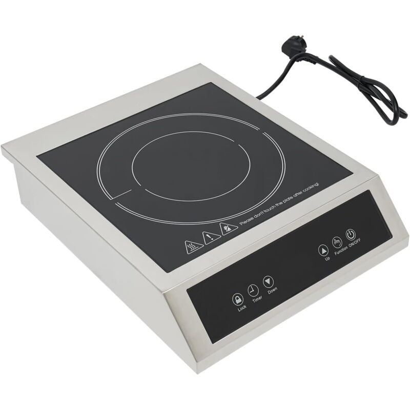 Placa de inducción comercial, placa de cocción de inducción, cocina de inducción eléctrica, 3500 W, temperatura 60-240 °C