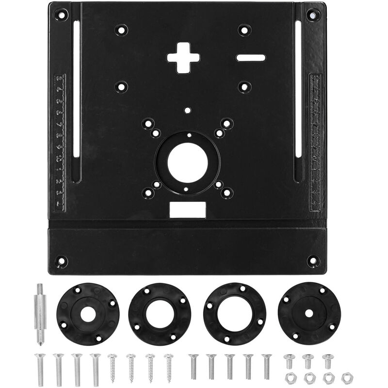 

Placa de insercion de mesa de enrutador, maquina cortadora electrica, sierra de calar, herramienta auxiliar de grabado de tablero abatible con 4