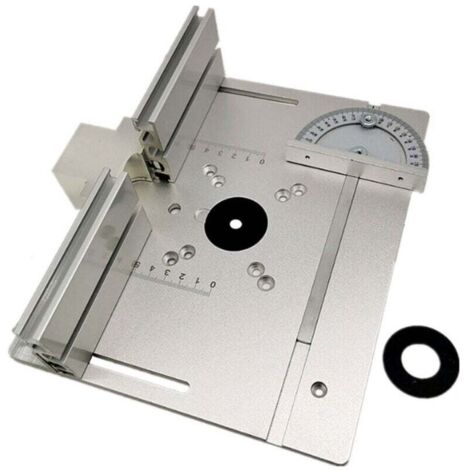 Placa de inserción para mesa de fresado (3 unidades), de aleación de aluminio, para fresado de madera con calibre de inglete, color plateado