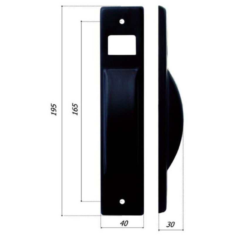 Placa de Intersección 165 Hierro Negro Empotrada