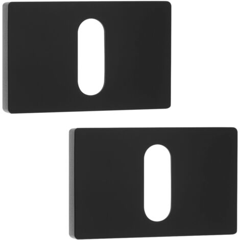 Placa de llave con roseta rectangular para manija de puerta interior negra Kuchinox