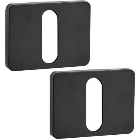 Placa de llave rectangular corta negra Kuchinox LK7901A para manija de puerta MALI