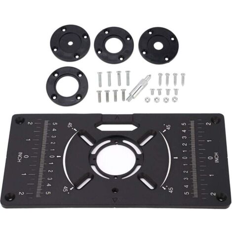 Placa de mesa de fresadora de aleación de aluminio, inserto de mesa, máquina recortadora, máquina volteadora, color negro