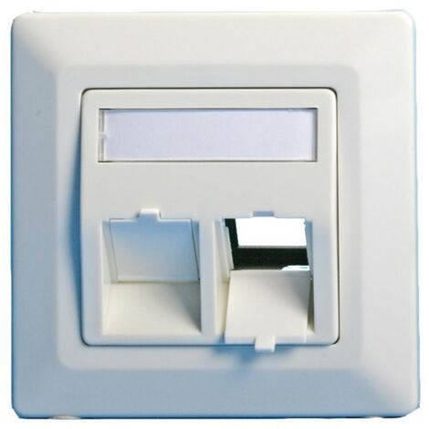 Placa de pared angular Lanview, doble toma europea blanca, LVN126188