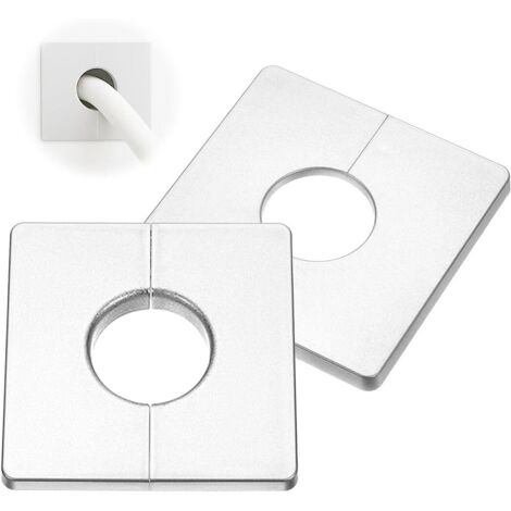 Placa de pared ranurada de 2 piezas, placa ciega cuadrada autoadhesiva de ABS con orificio de 33 mm de diámetro, cubierta de tubería para decoración de grifos de agua.
