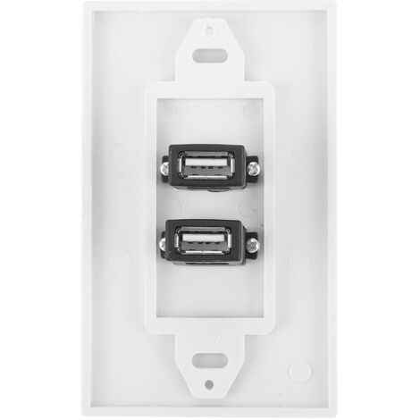 Placa de pared USB de doble puerto con panel ABS para oficinas y hoteles.