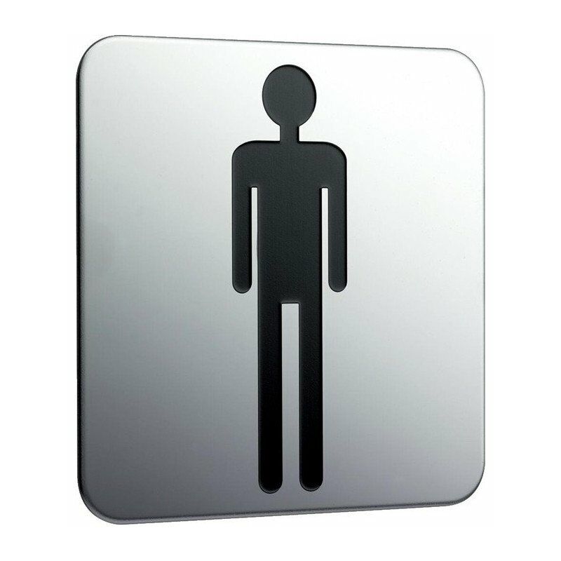 

Placa de puerta para pegar, hombre cromado - Emco