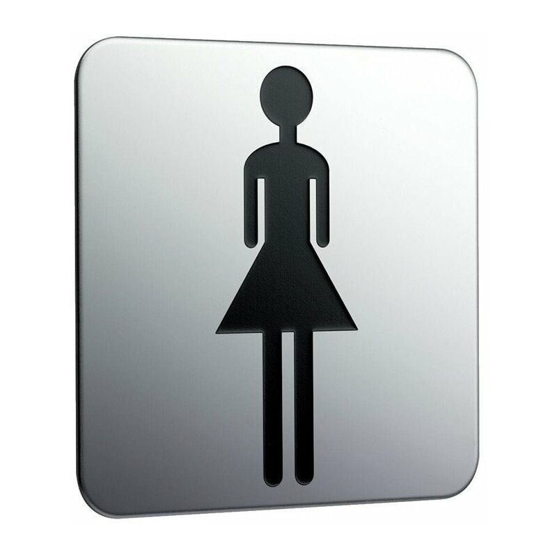 

Placa de puerta para pegar, Ladies cromo - Emco