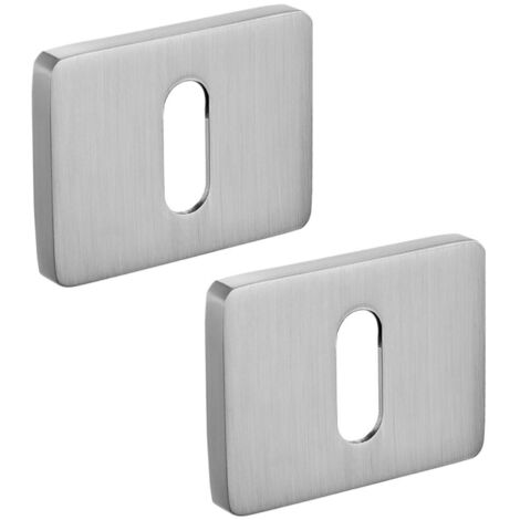 Placa de puerta rectangular para llave LP2 Roseta interior satinada