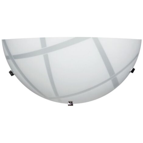 Placa de vidrio blanco aplique con ganchos cromados 30x10xh.15 cm