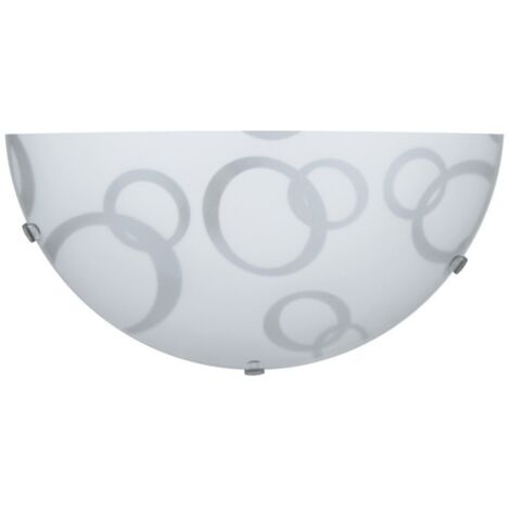 Placa de vidrio blanco con apliques decorados con círculos transparentes ganchos 30x10xh.15 cm