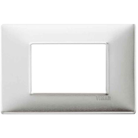 Placa de Vimar Plana 3 Módulos de aluminio cepillado 14653.81