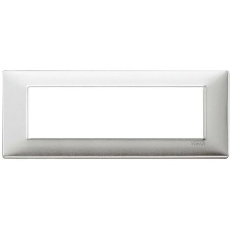 Placa de Vimar Plana De 7 Módulos de aluminio cepillado 14657.81