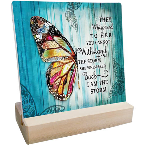 Placa decorativa de madera inspiradora (10 x 10 x 5 cm, multicolor) con frases motivadoras: ideal como regalo o decoración para el hogar.