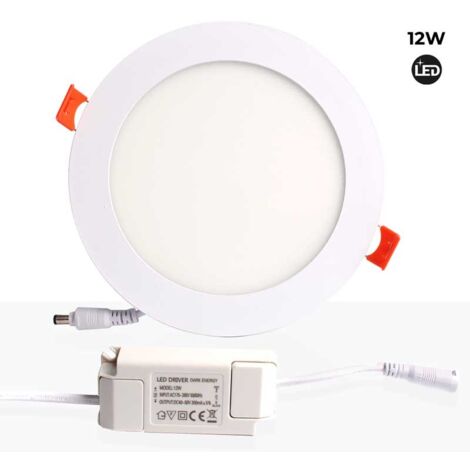 Placa downlight LED 12W empotrable circular