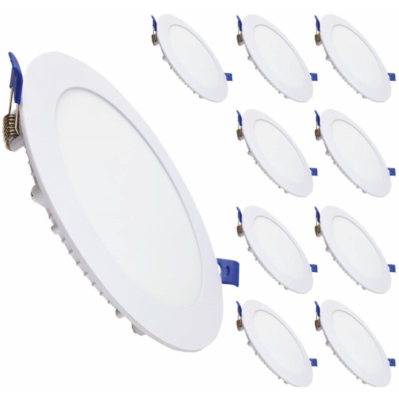 

Placa Downlight LED Circular plana 12W 1100LM Corte 160mm | Blanco Frío 6500K - Pack 10 Uds. - Blanco Frío 6500K