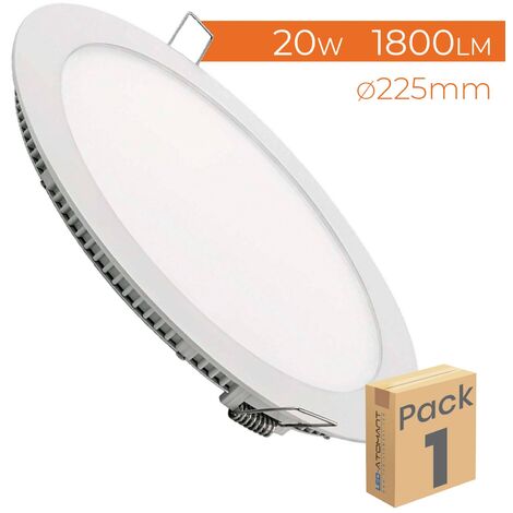Placa Downlight LED Circular Plana 20W 1800LM Corte 205mm A++
