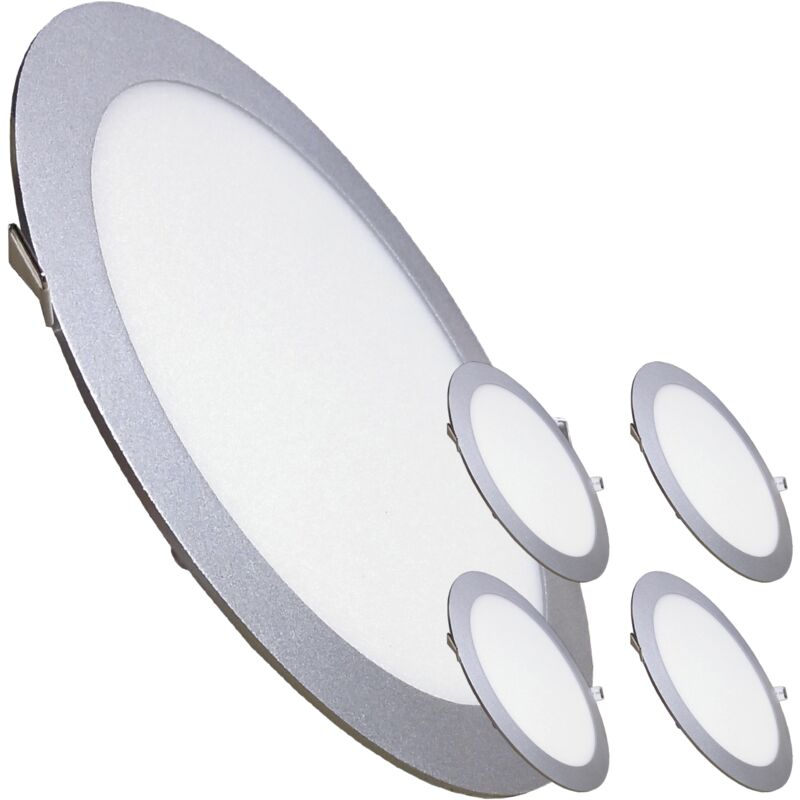 

Placa Downlight LED Circular Plana 24W 2200LM Corte 280mm Marco Plata | Blanco Neutro 4500K - Pack 5 Uds. - Blanco Neutro 4500K