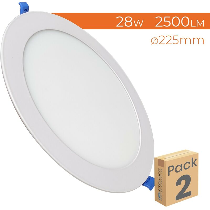 

Placa Downlight LED Circular Plana PLUS 28W 2500LM Corte 205mm | Blanco Cálido 3000K - Pack 2 Uds. - Blanco Cálido 3000K