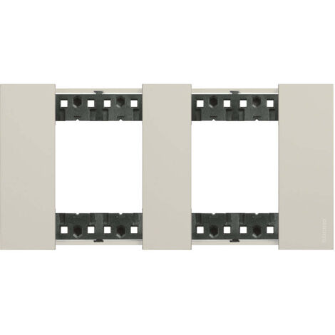 Placa Embellecedora 2 x 2 Módulos BTicino Living Now KA4802M2K Sand