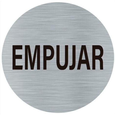 PLACA EMPUJAR ALUMINIO ADHESIVO REDONDO 75MM