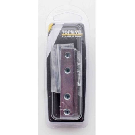 Placa Ensamble 80X15Mm Recto Nivel Acero  Cincado  4 Pz