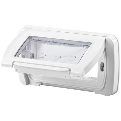 Placa estanca sistema Gewiss blanco ip55 4 módulos GW22461