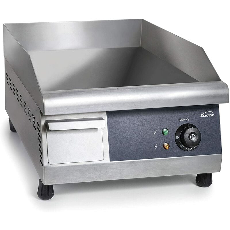 Lacor 69379 Placa Grill Profesional 3000 W, Acero Inoxidable, 40x40 cm