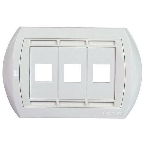 Placa independiente universal Fanton 3 tomas RJ45 Blanco 23952