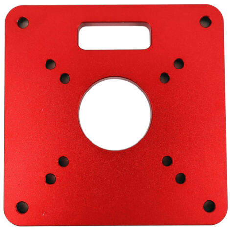 Placa insertable de aluminio rojo para mesa de fresadora universal, tablero plegable para bancos de carpintería.