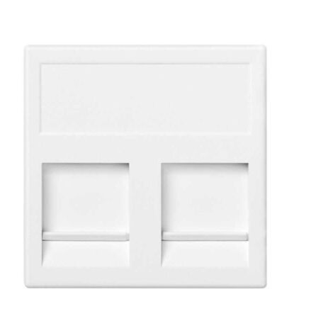 Placa K45 guardapolvo con 2 conectores PANDUIT blanco nieve SIMON KB69/9
