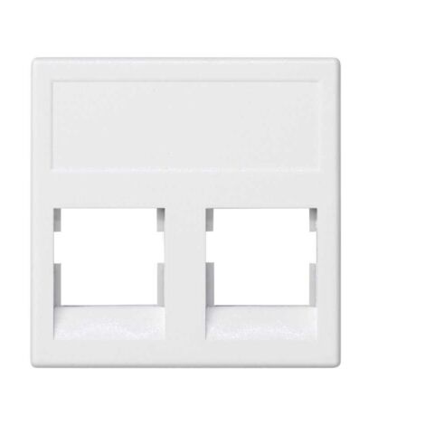 Placa K45 V-D plana con 2 conectores AMP/KRONE blanco SIMON KB076/9