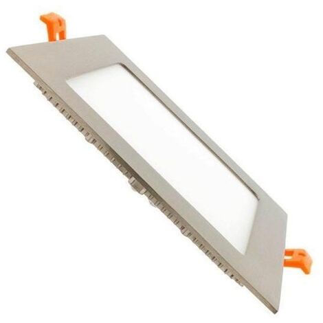 Placa LED 6W Cuadrada SuperSlim Corte 105x105 mm Silver 6000K Blanco Frío