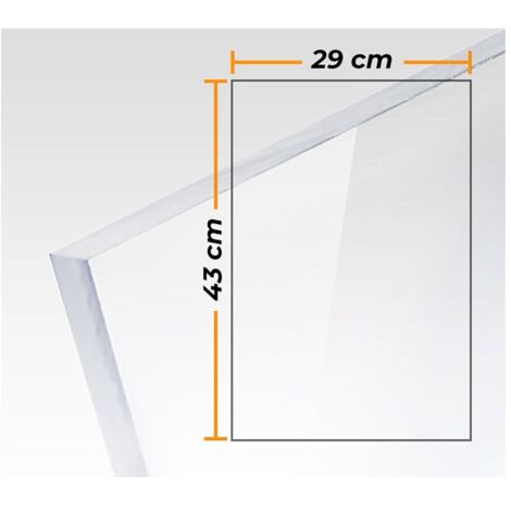 PLACA METACRILATO TRANSPARENTE COLADA 3mm - 29x43cm.