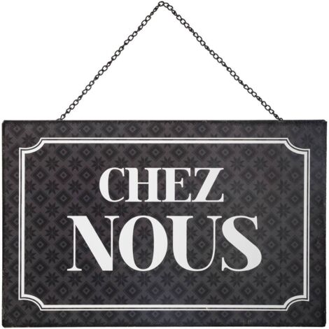 Placa - metal - negro - 28x18 cm - Atmosphera créateur d'intérieur