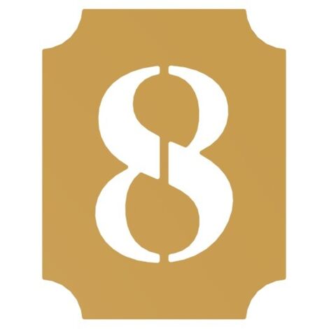 Placa NÚMERO 8, oro satinado, 70 mm