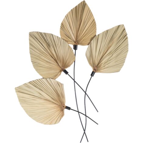 Placa Pared Hojas Natural/Metal 826
