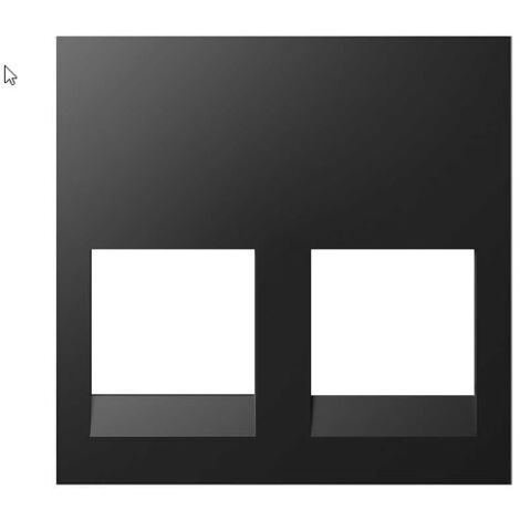 Placa plana  con guardapolvo para 2 conectores RJ45 con clipaje Keystone I, II, ATT y Avaya negro SIMON 40000089-038