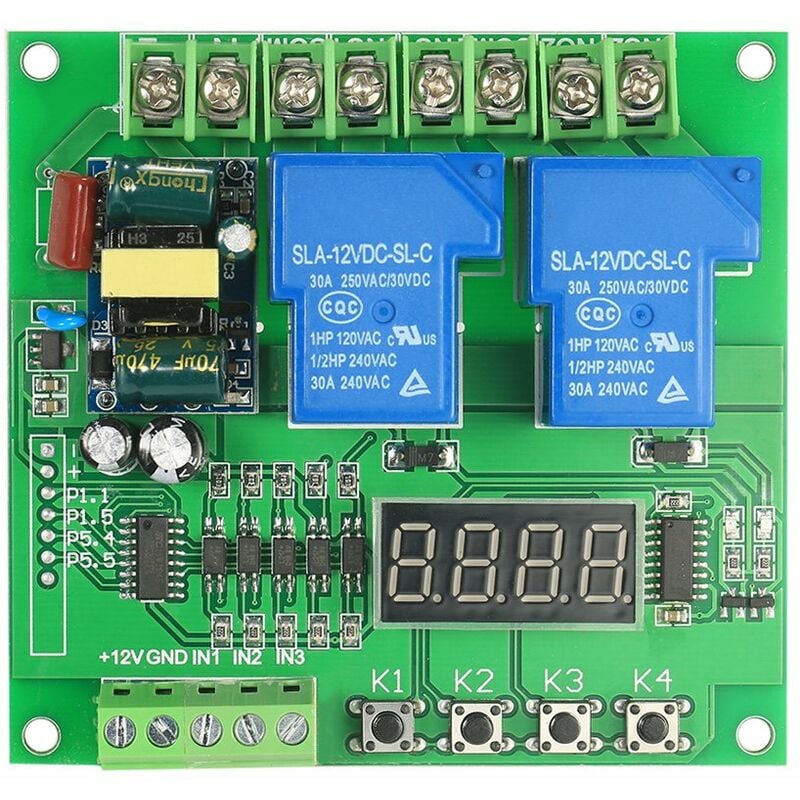 

Placa protectora de controlador de motor de 2 canales de 220 V Modulo de rele LED 30A Compatible con Arduino Raspberry Pi