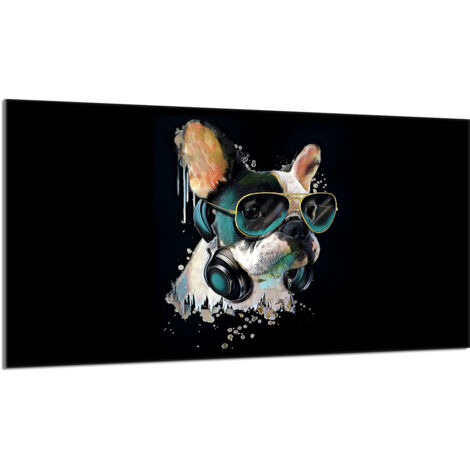 Placa protectora de cristal para estufa 90x52 Perro