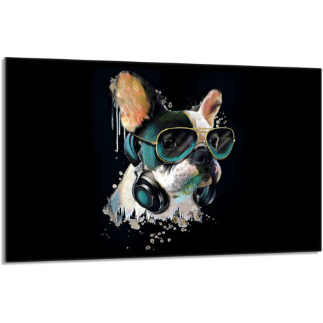 Placa protectora de cristal para la estufa 80x52 Perro