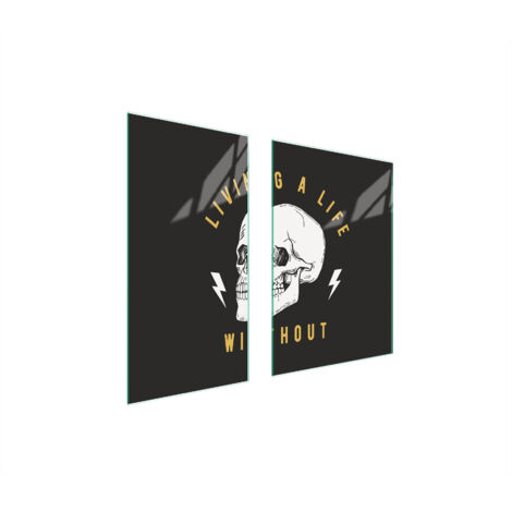 PLACA PROTECTORA DE VIDRIO 75x52 CALAVERA